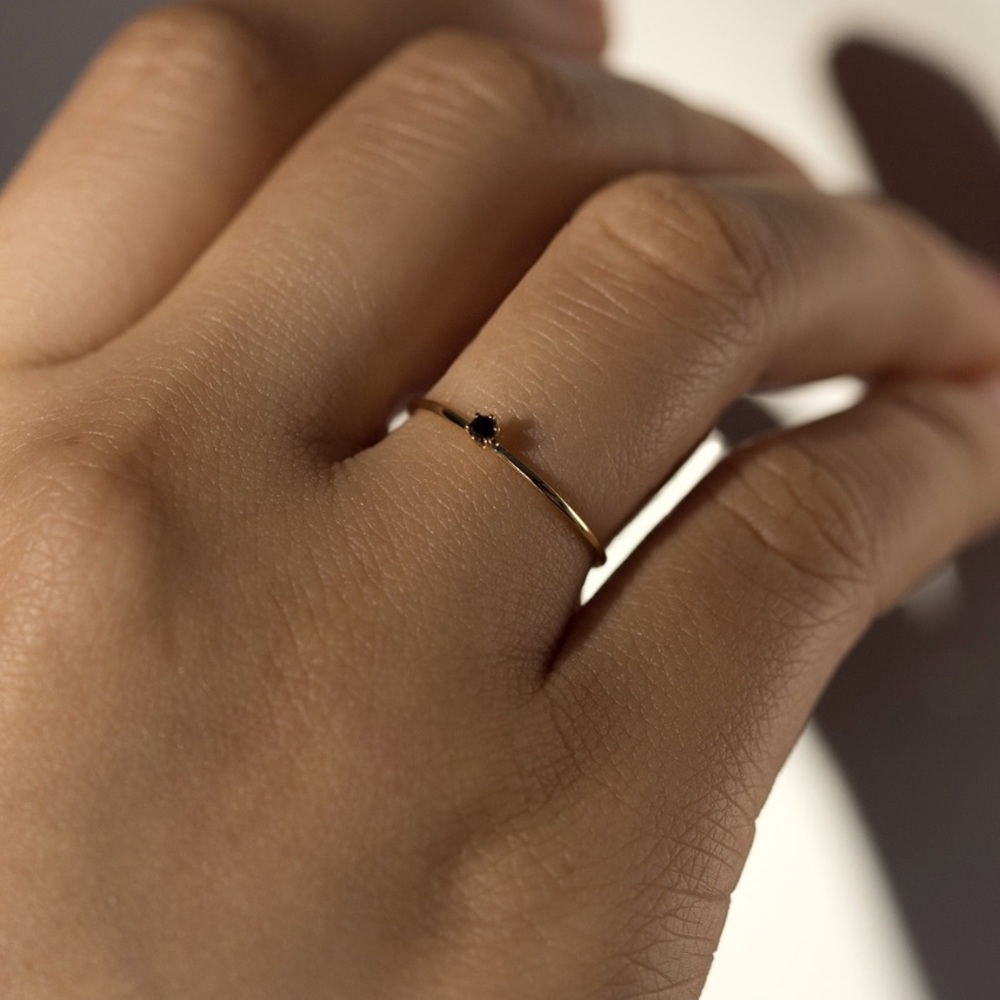 Catbird NYC The Tiniest Ring, Black Diamond
